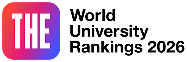 The Times Higher Education World University Rankings 2026 logo reflects Qassim University's academic excellence globally.