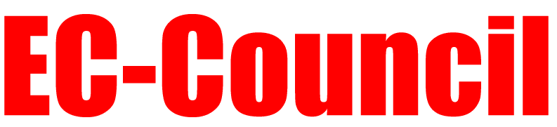 تعرض الصورة نص الصورة "مجلس EC-Council" مكتوبًا بأحرف كبيرة وباللون الأحمر، بخط عريض، على خلفية شفافة، ويرتبط غالبًا بالشهادات الاحترافية المتخصصة في مجال الأمن السيبراني.