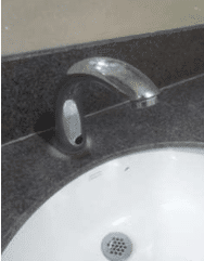A water-guided sensor faucet in a modern laundry at Qassim University promotes efficiency and rational use.