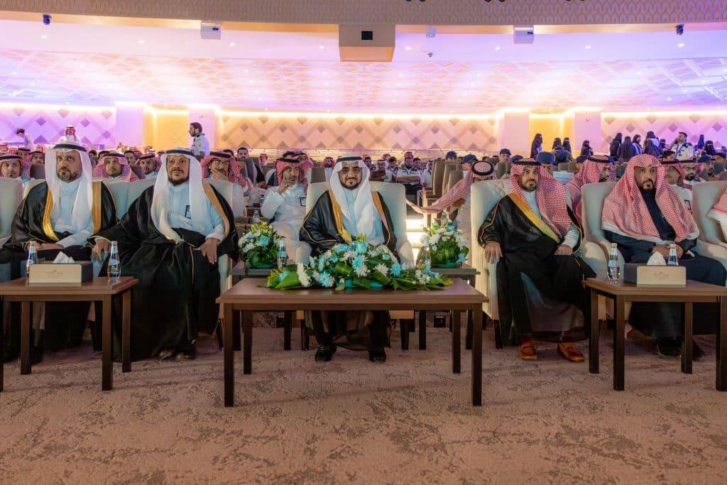 An official academic graduation ceremony at Qassim University in the presence of the university president and a number of participants.