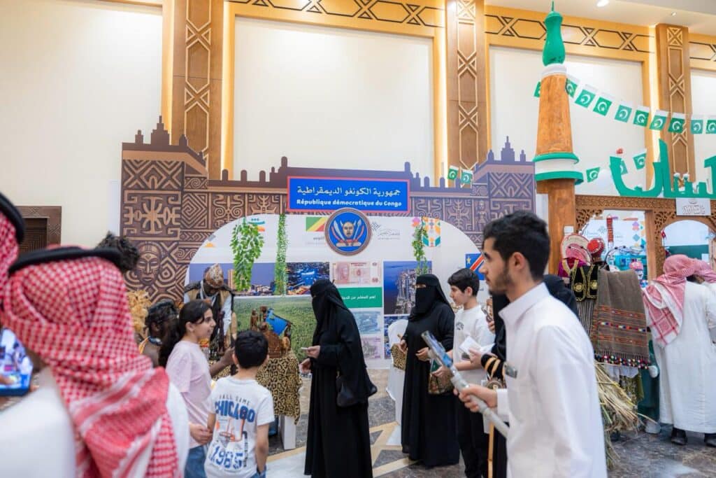 Qassim University's pavilion at the Peoples' Heritage Festival showcases scientific materials that promote Saudi identity.
