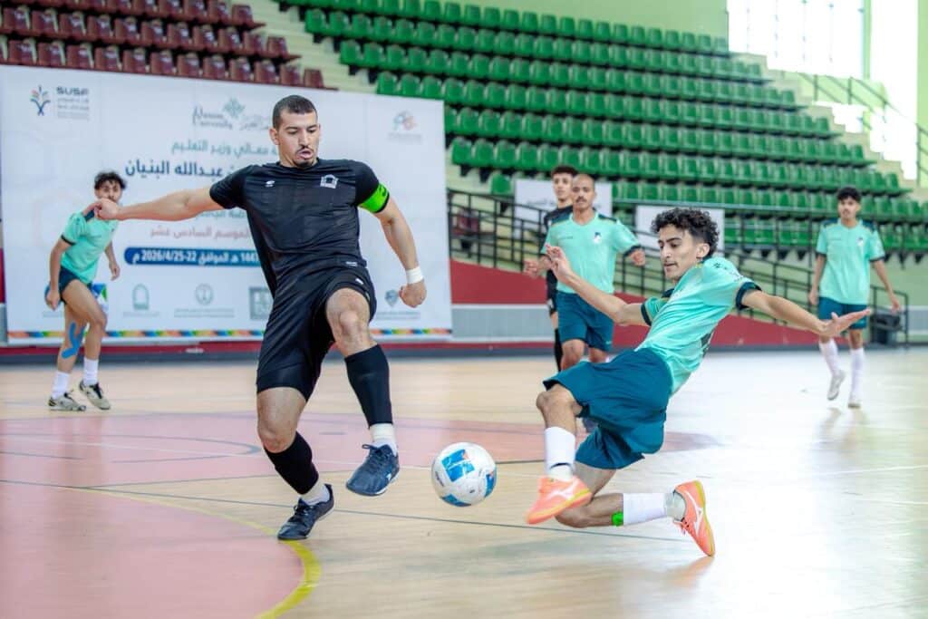 The halls at Qassim University's hall hosted the Saudi Federation Championship with student attendance.