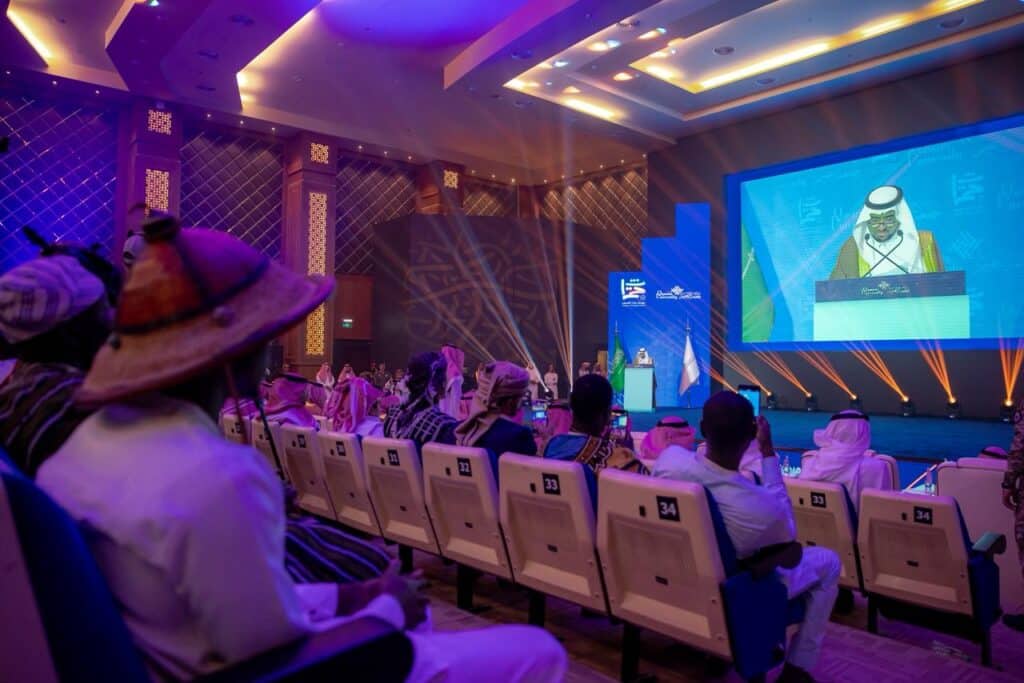 Cultural event at Qassim University attended by the Prince of the region as part of the Peoples' Heritage Festival.